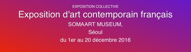 
EXPOSITION COLLECTIVE
Exposition d'art contemporain français
SOMAART MUSEUM,
Séoul
du 1er au 20 décembre 2016
